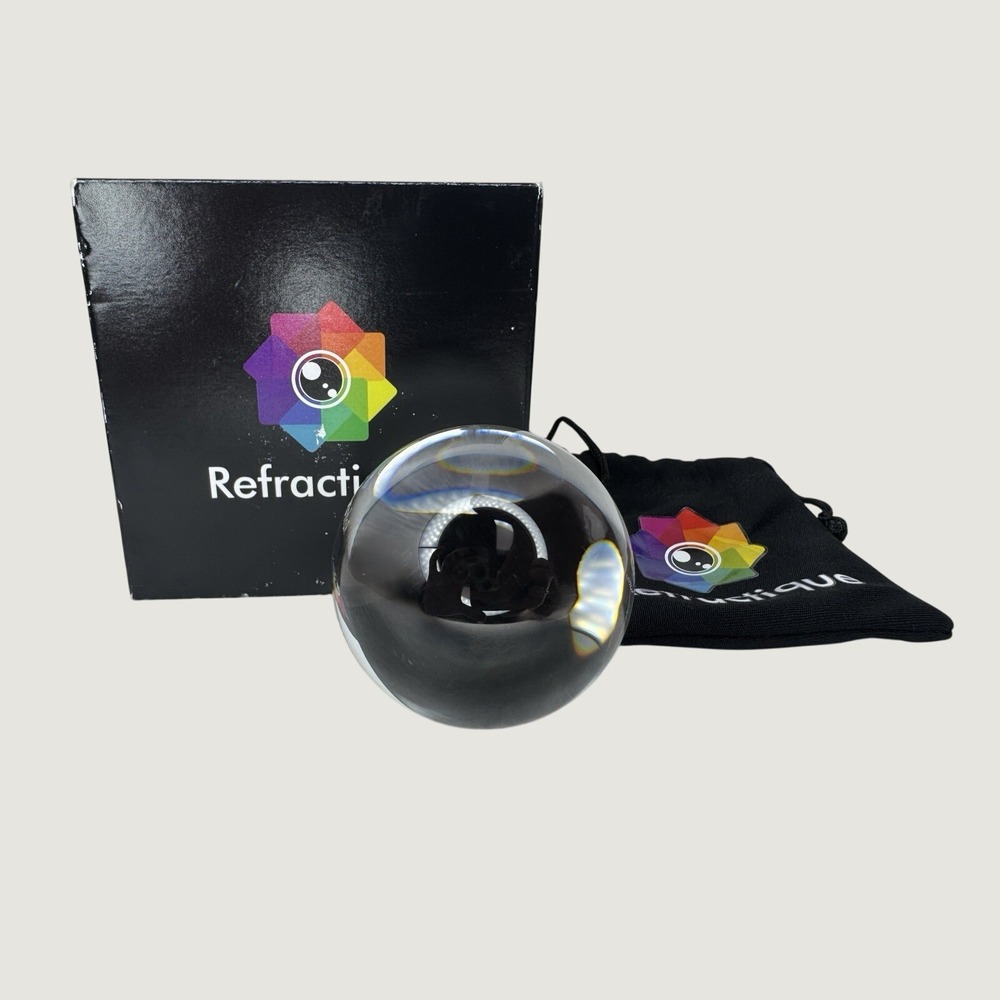 Refractique Crystal Ball Lens Photography Sphere w Box Pouch